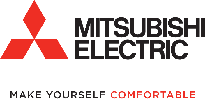 The logo for mitsubishi electric says `` make yourself comfortable ''.