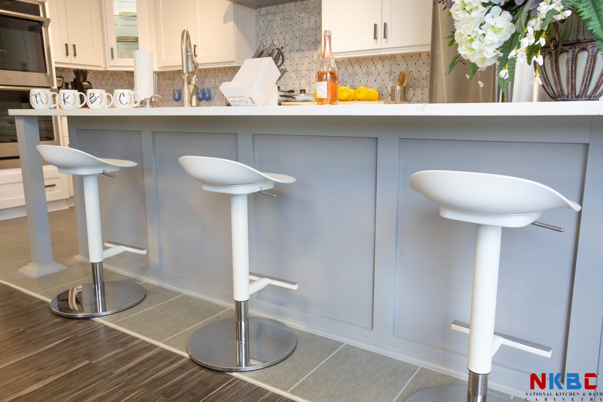 Kitchen Cabinets with Island and Barstools