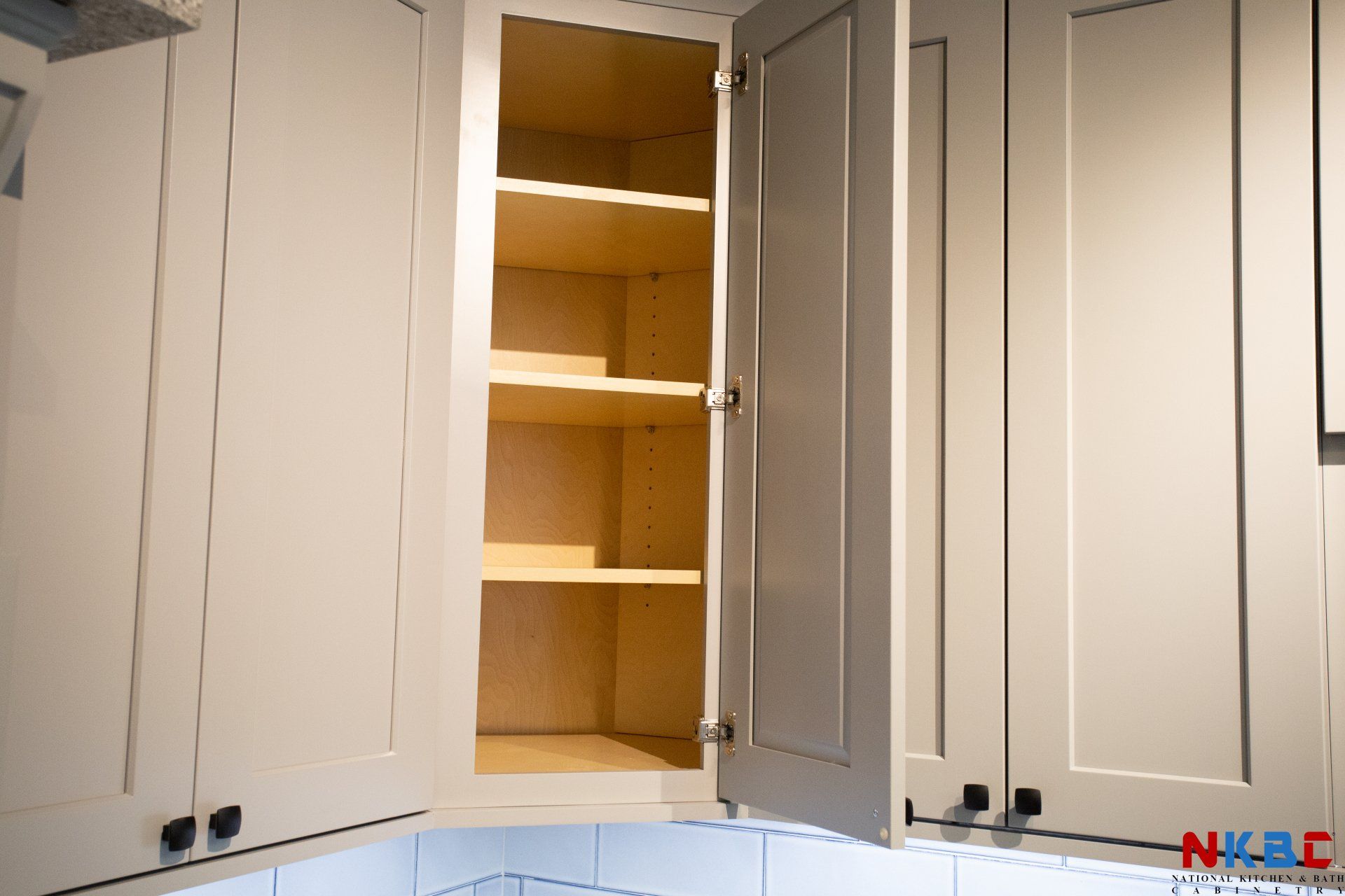 Open Kitchen Cabinet with Shelving