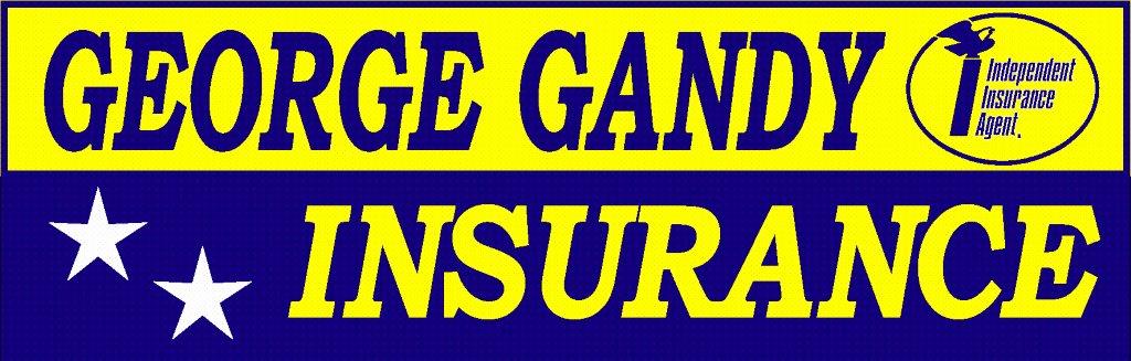 George Gandy Insurance logo in yellow and blue with white stars