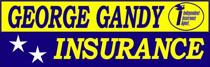 George Gandy Insurance logo in yellow and blue with white stars