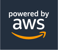 The amazon logo is powered by aws.