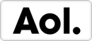 The aol logo is black and white on a white background.