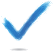 Blue watercolor check mark.