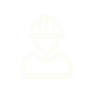 Umriss einer Person mit Bauhelm.