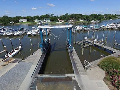 haul or launch boat with lift - Hidden Harbour Marina
