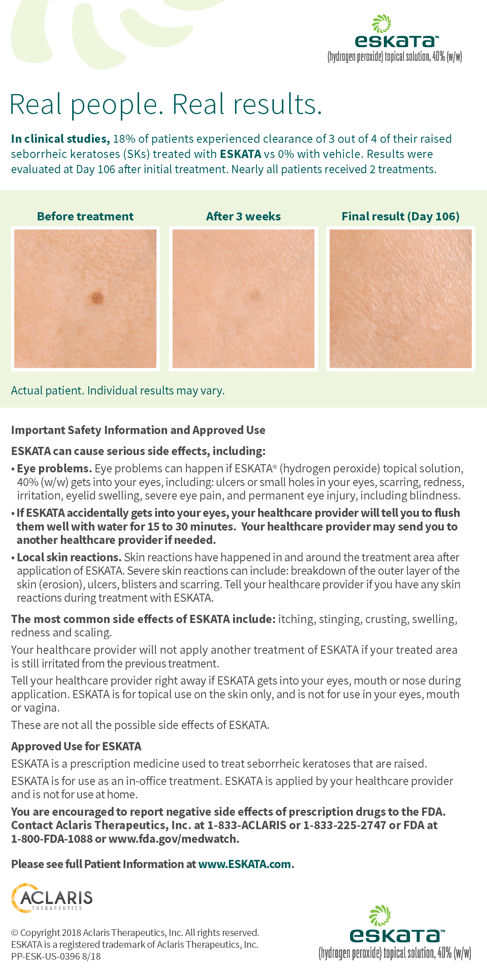 A before and after picture of a person 's skin