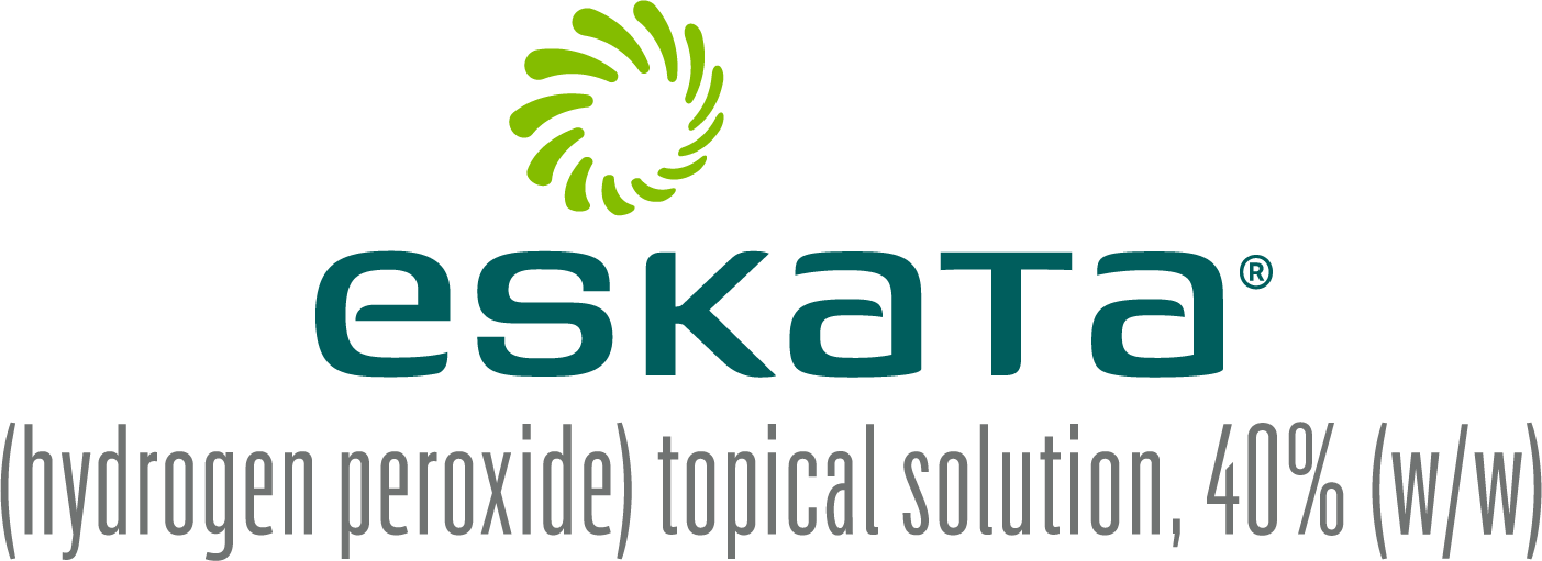 A logo for eskata hydrogen peroxide topical solution