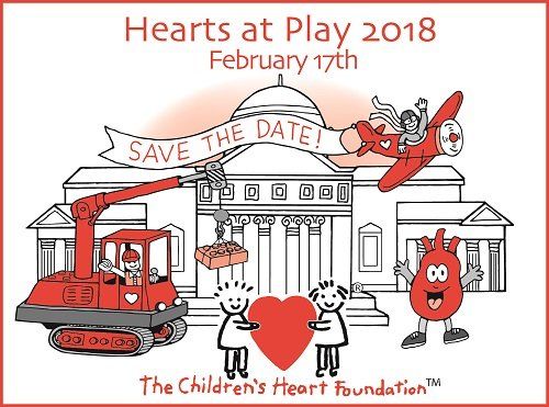 The children 's heart foundation is holding hearts at play on february 17th