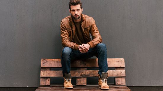 Man Wearing Leather Jacket — Bayonne, NJ — Famous Furs Ltd. Man Wearing Leather Jacket — Bayonne, NJ — Famous Furs Ltd.