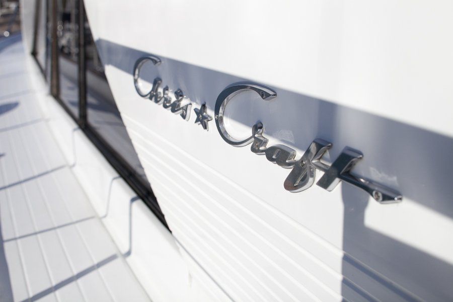 The word craft is on the side of a boat