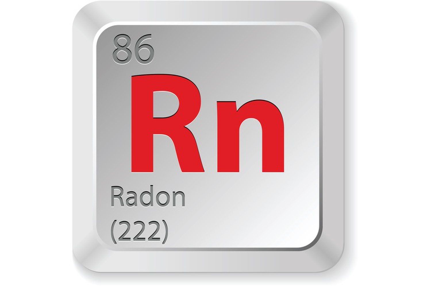The periodic table of the chemical element radon.