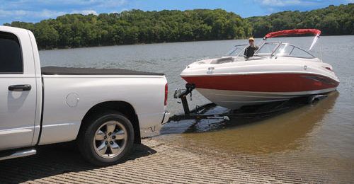 Boat launching at jet boat repairs in Anchorage, AK