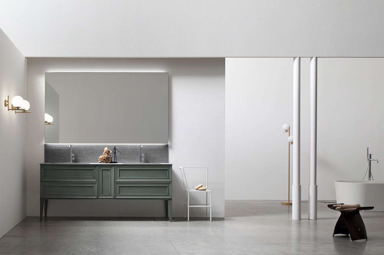 composizione bagno con telaio frassino 09