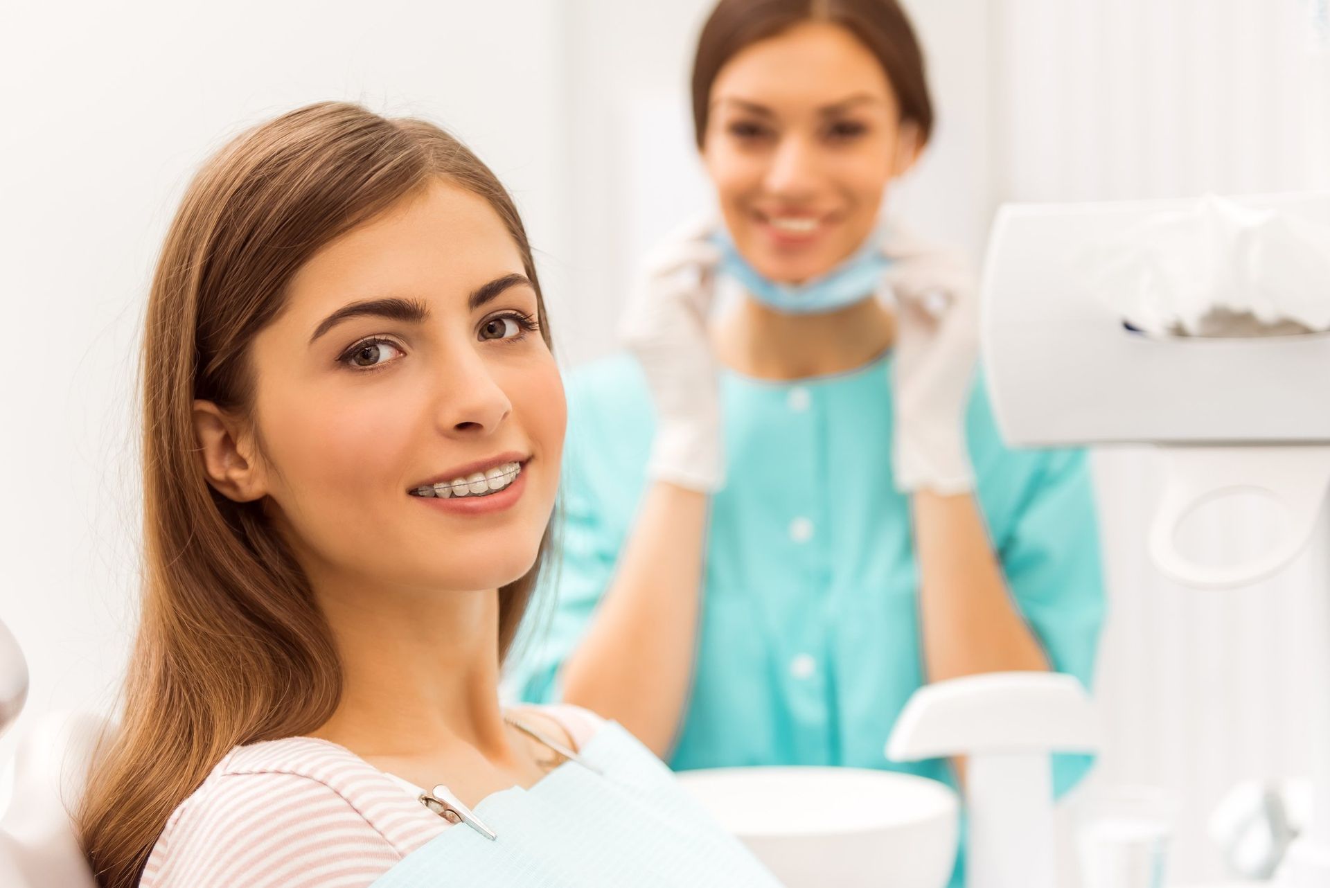 woman at dental office woman at dental office