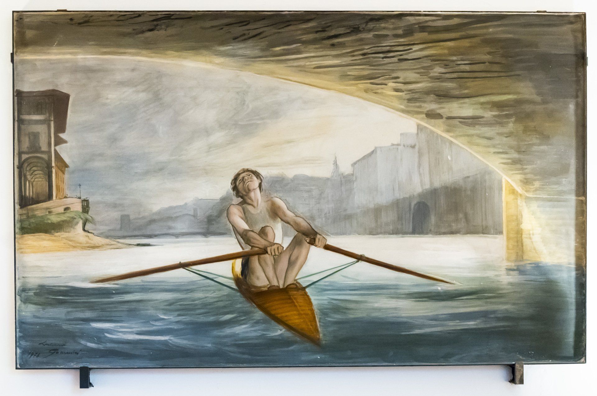 painting depicting a rower