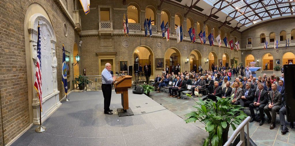 USDA Secretary Sonny Perdue addresses the nation's state agriculture departments on Wednesday, Feb. 26, 2020 (Photo courtesy USDA) USDA Secretary Sonny Perdue Wednesday, Feb. 26, 2020 (Photo courtesy USDA)