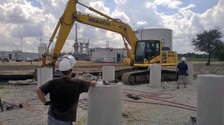 Concrete construction with equiptment