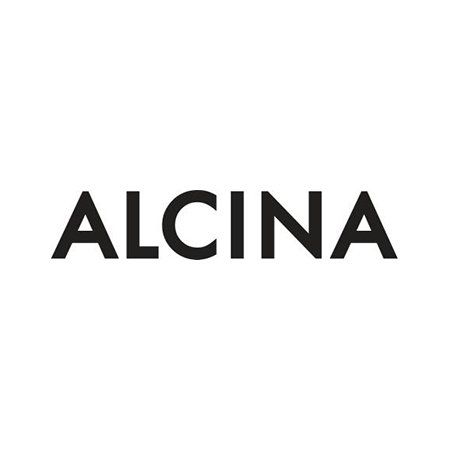 Das Alcina-Logo ist schwarzweiß auf weißem Hintergrund.