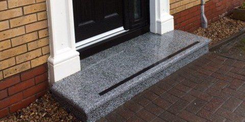 terrazzo grey doorway step