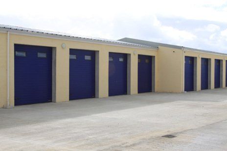 Blue industrial doors