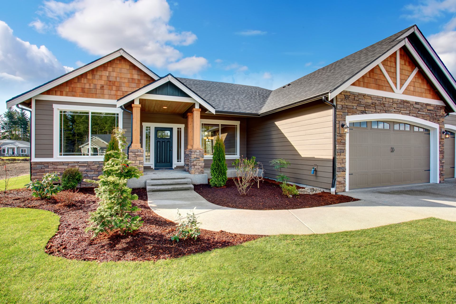 Exterior view of a newly constructed house