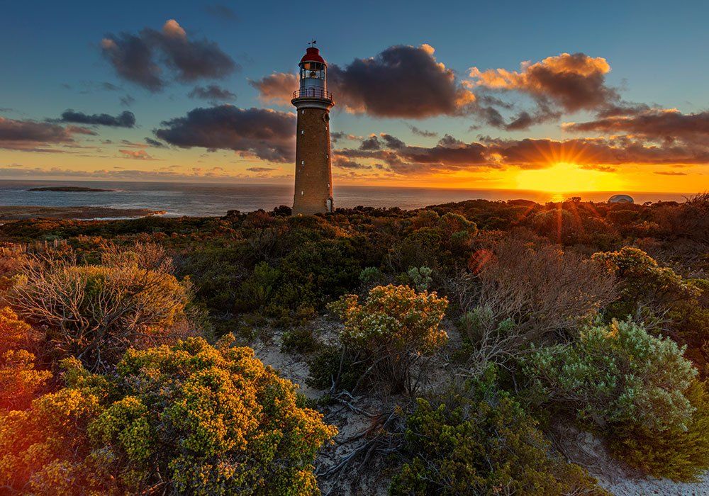 lighthouse sunset