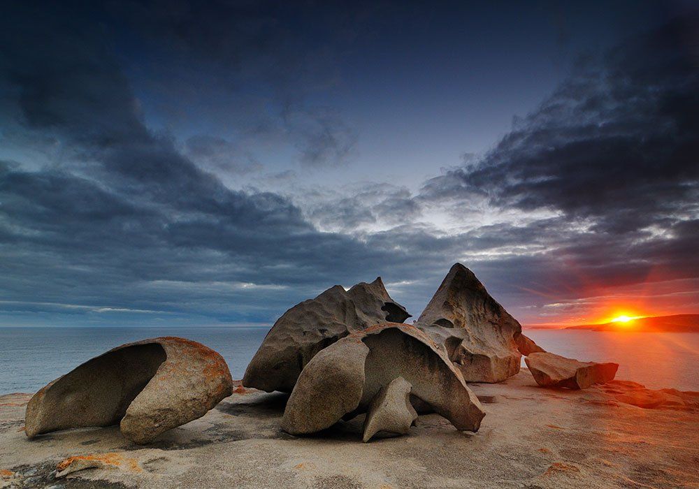 rocks sunset