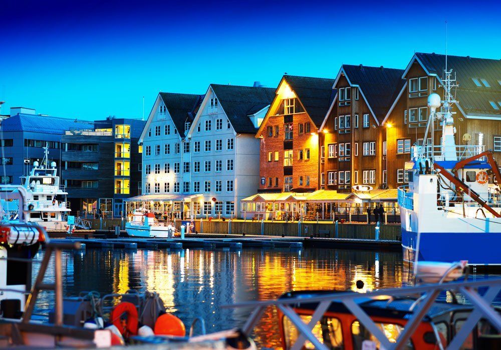 Tromso harbour postcard
