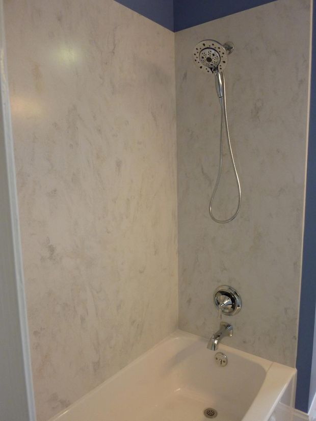 Bathroom Remodeling — Bathtub with Shower in Lancaster, PA Bathroom Remodeling — Bathtub with Shower in Lancaster, PA