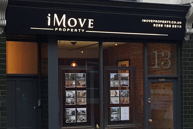 Big signage board on a store front