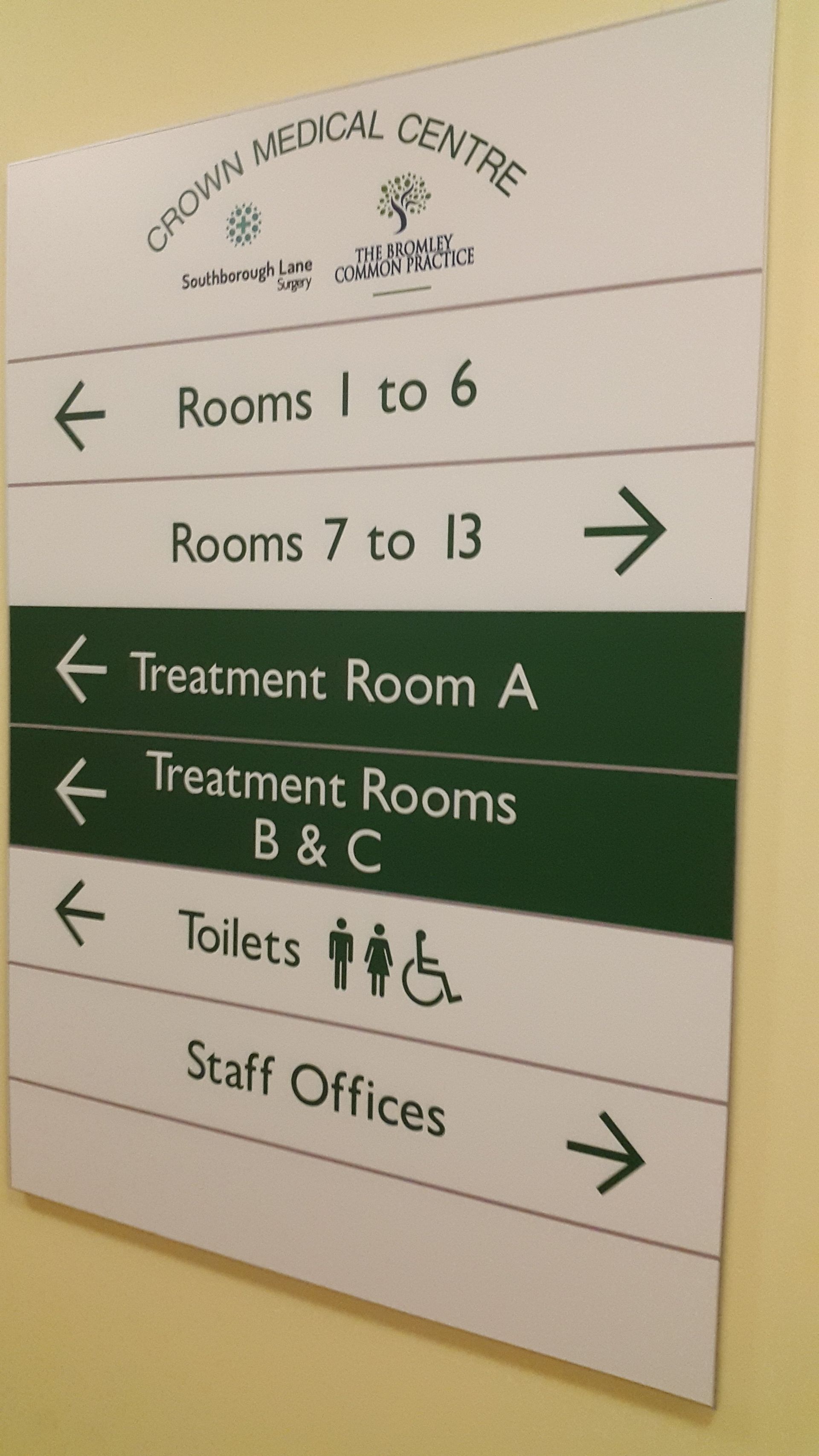 Internal signage installed for showing the direction to the information center