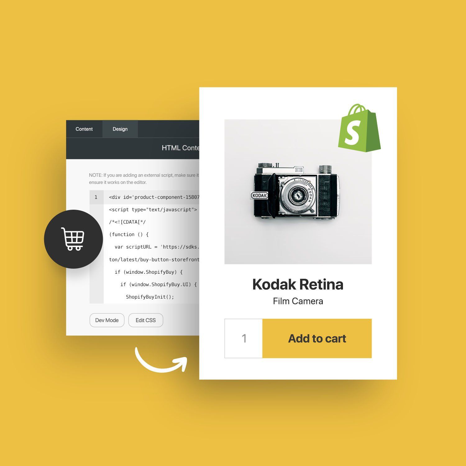 a kodak retina film camera is displayed on a yellow background