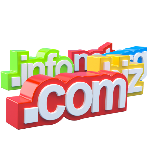 Domain name extensions illustrating domain registration services
