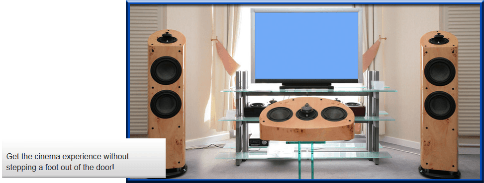For a home cinema system installation in Blackpool call 01253 203 939 home cinema with speakers either side