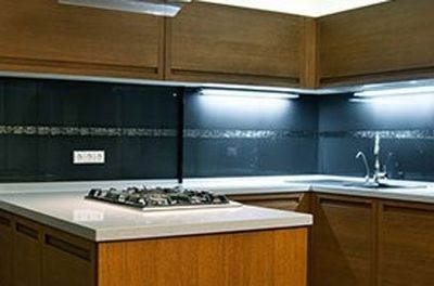 wooden cabinets installed for a new kitchen