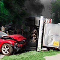 Car Crash — Car Crashing on a Truck in Savannah, GA Car Crash — Car Crashing on a Truck in Savannah, GA