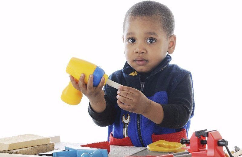 child playing with a toy