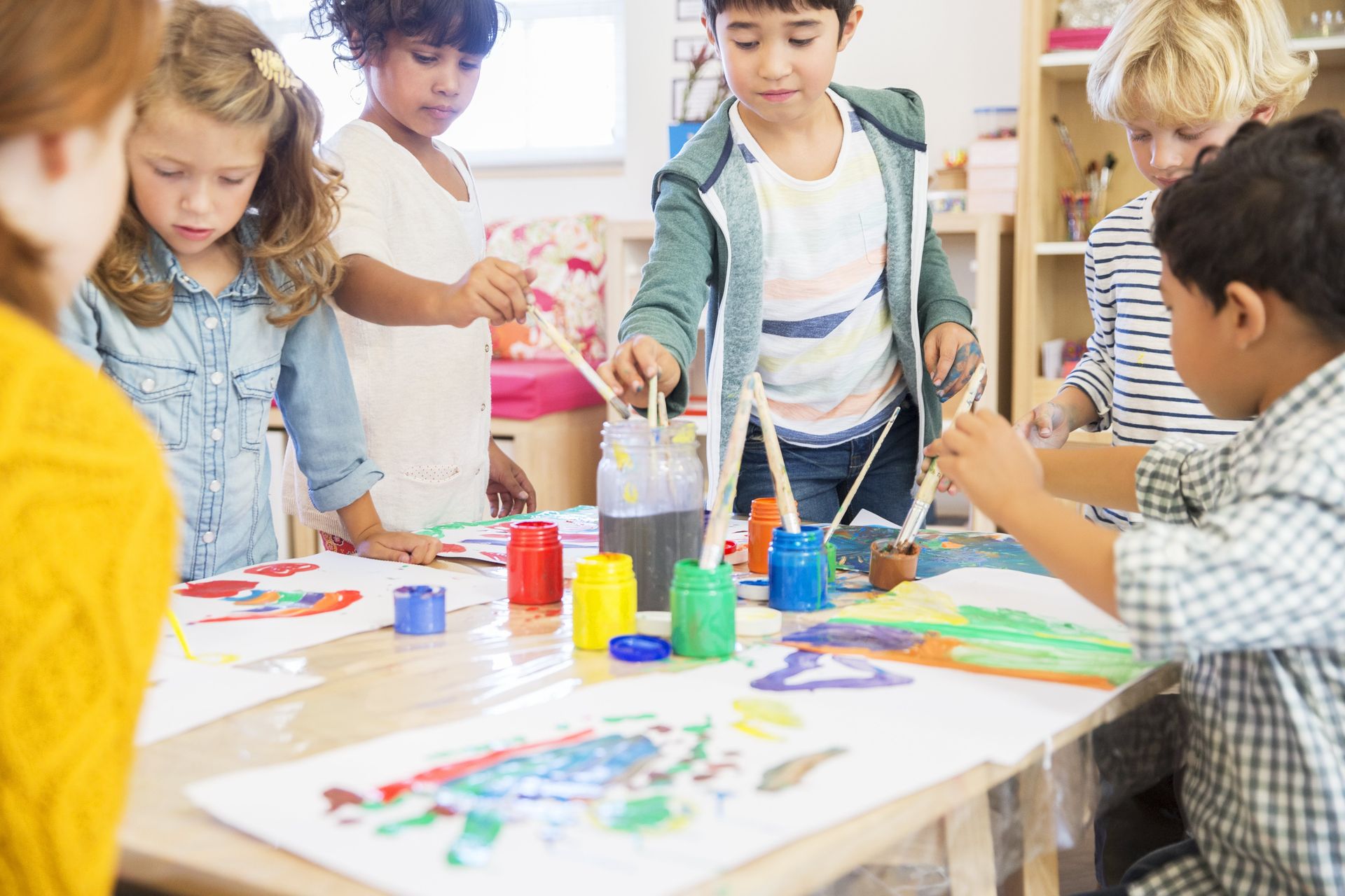 kids doing a group activity 