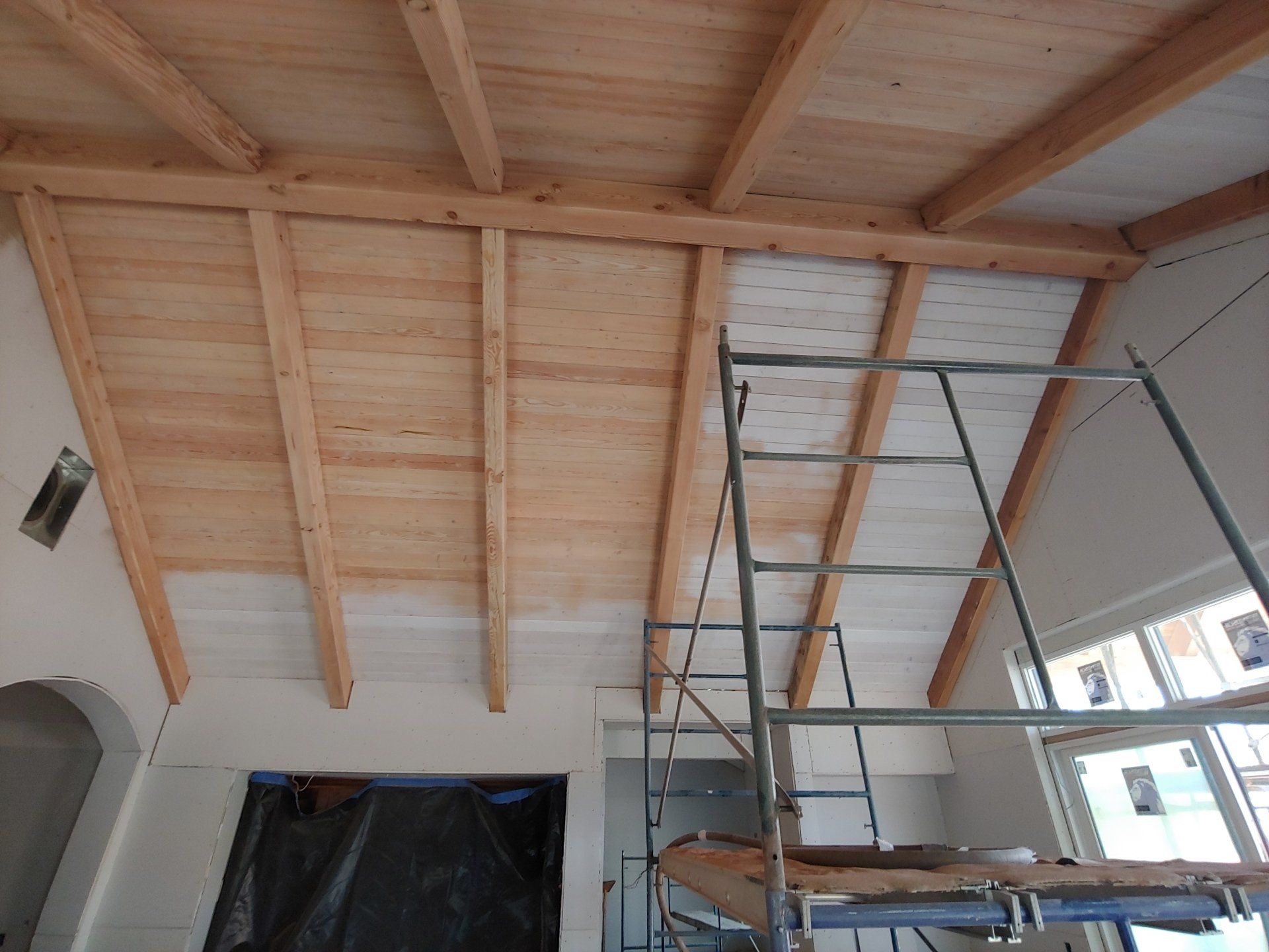 Painting the Wooden Ceiling — Phoenix, AZ — Ace Sandblasting