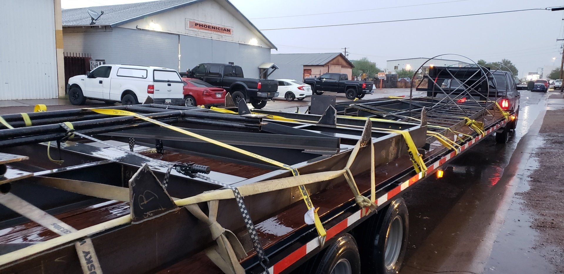 Close Up View of Truck Loaded with Steel Frames — Phoenix, AZ — Ace Sandblasting