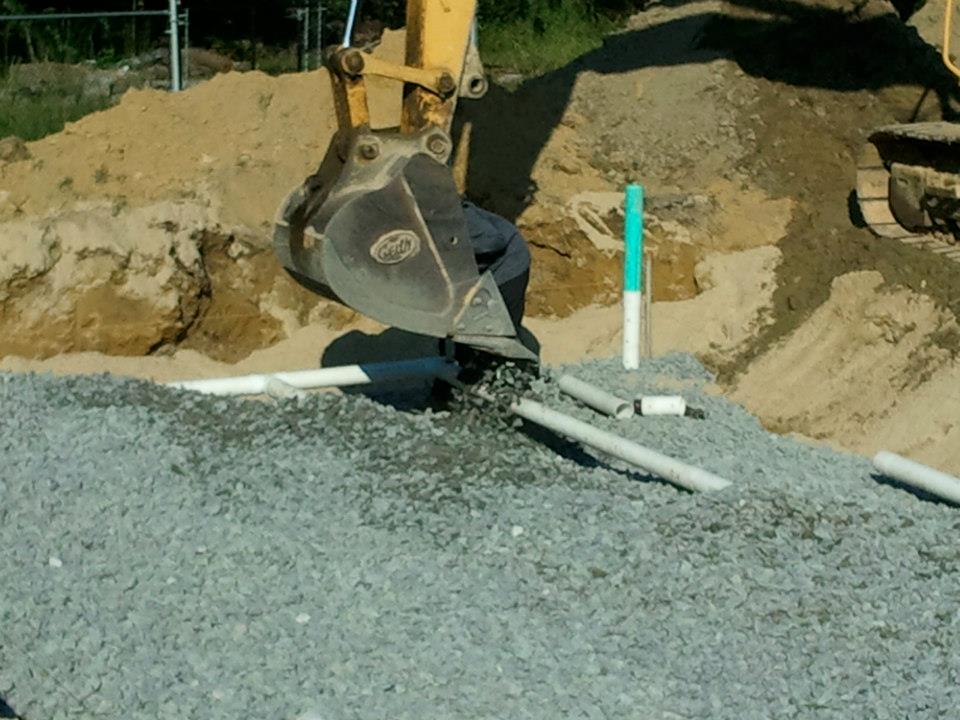 Septic Products — Septic Tank Being Covered by Concrete in Wrightstown, NJ