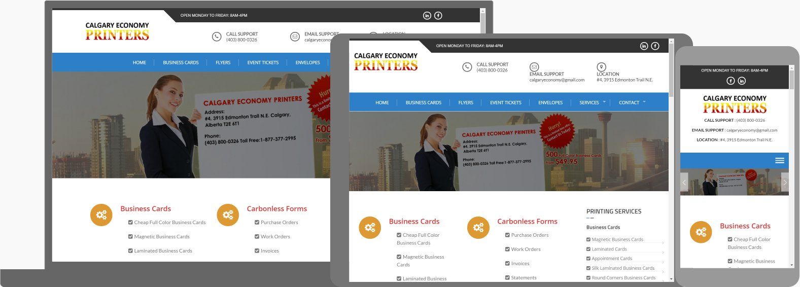 Website Design Portfolio - Calgary Economy Printers