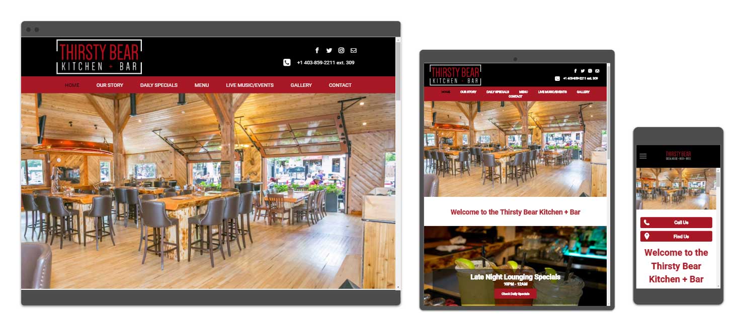 Website Design Portfolio - Thirsty Bear Waterton