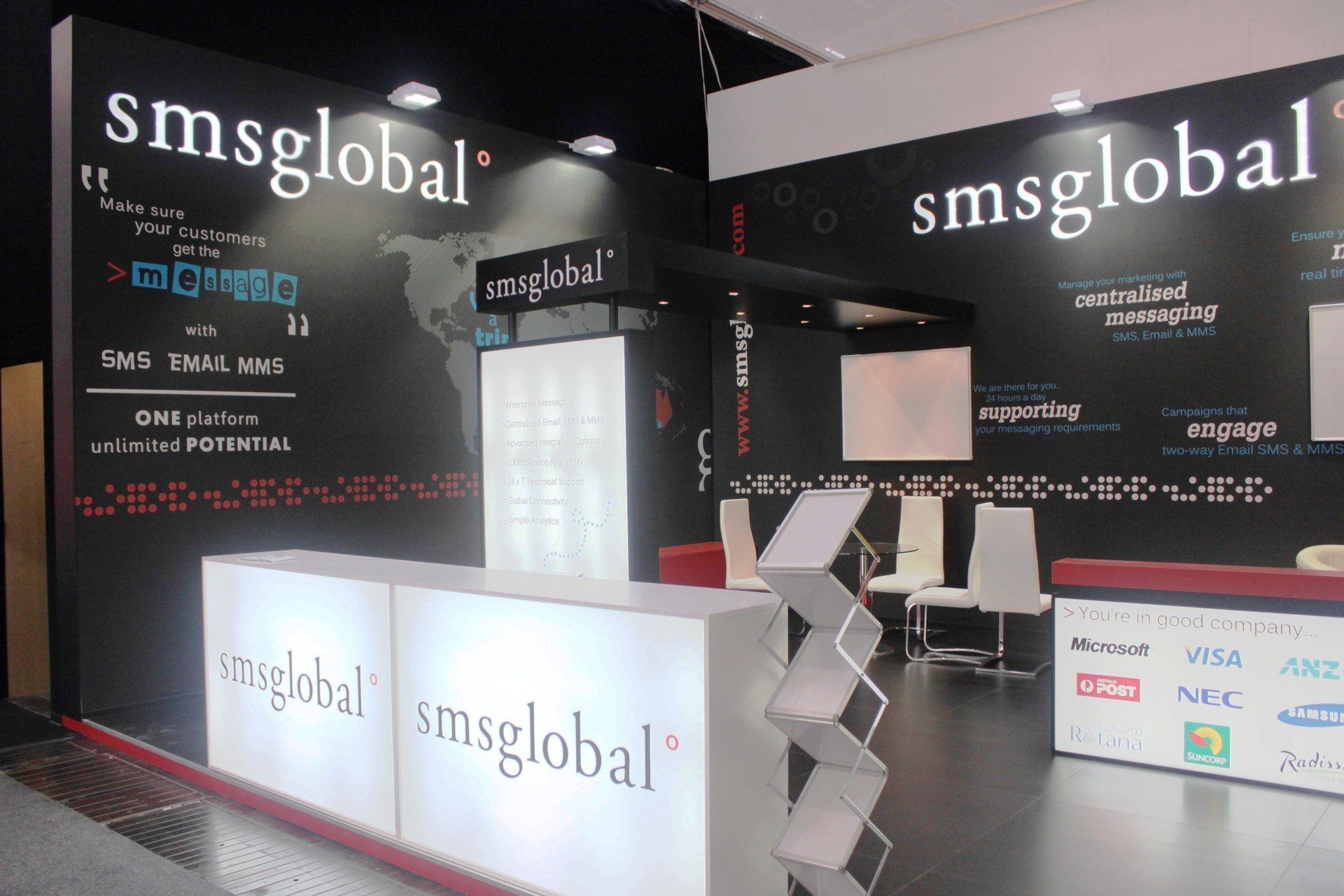 smsglobal @ CeBIT 2012. Booth designed and built by Essential Global Fairs.