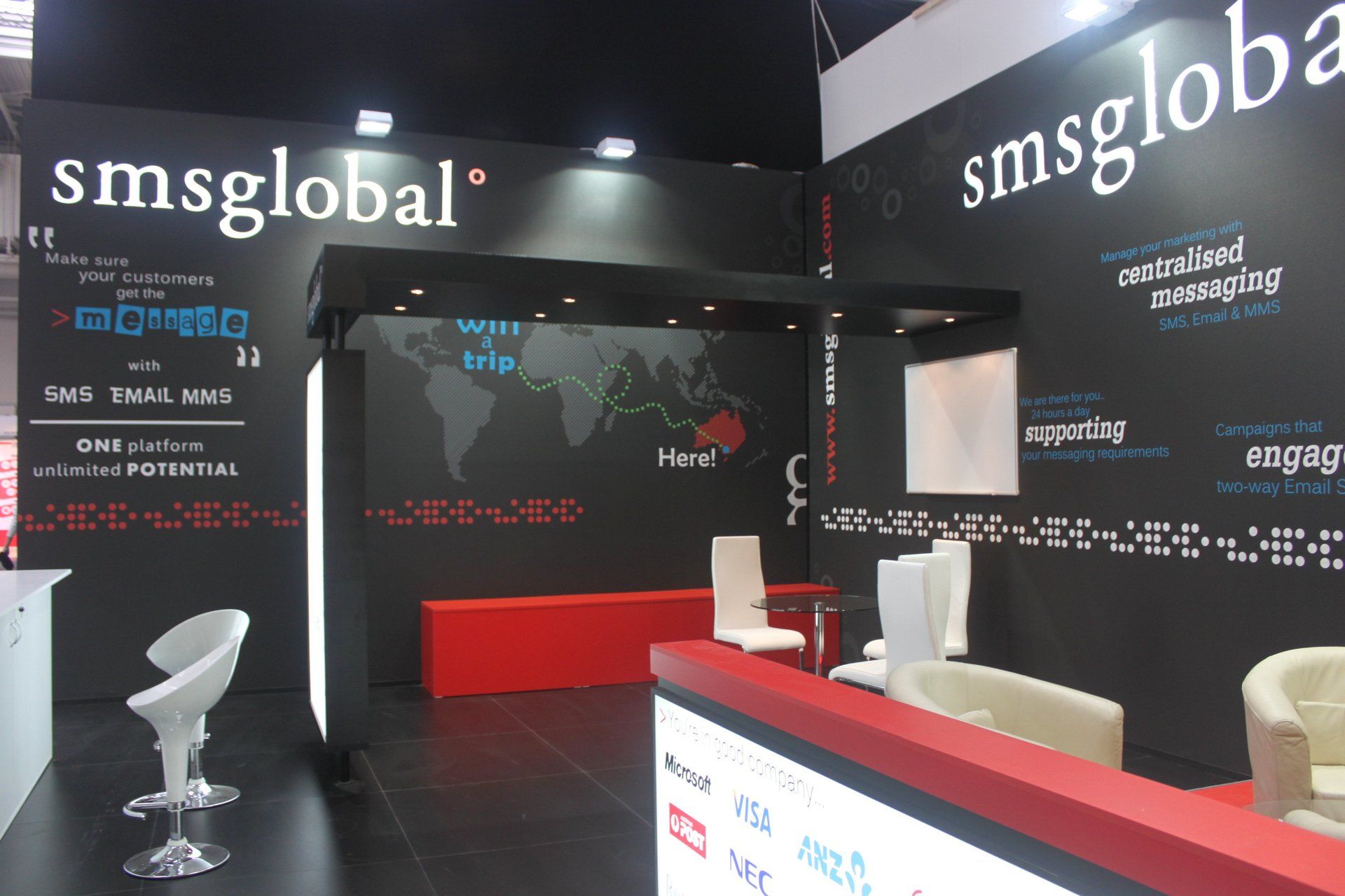 smsglobal @ CeBIT 2012. Booth designed and built by Essential Global Fairs.