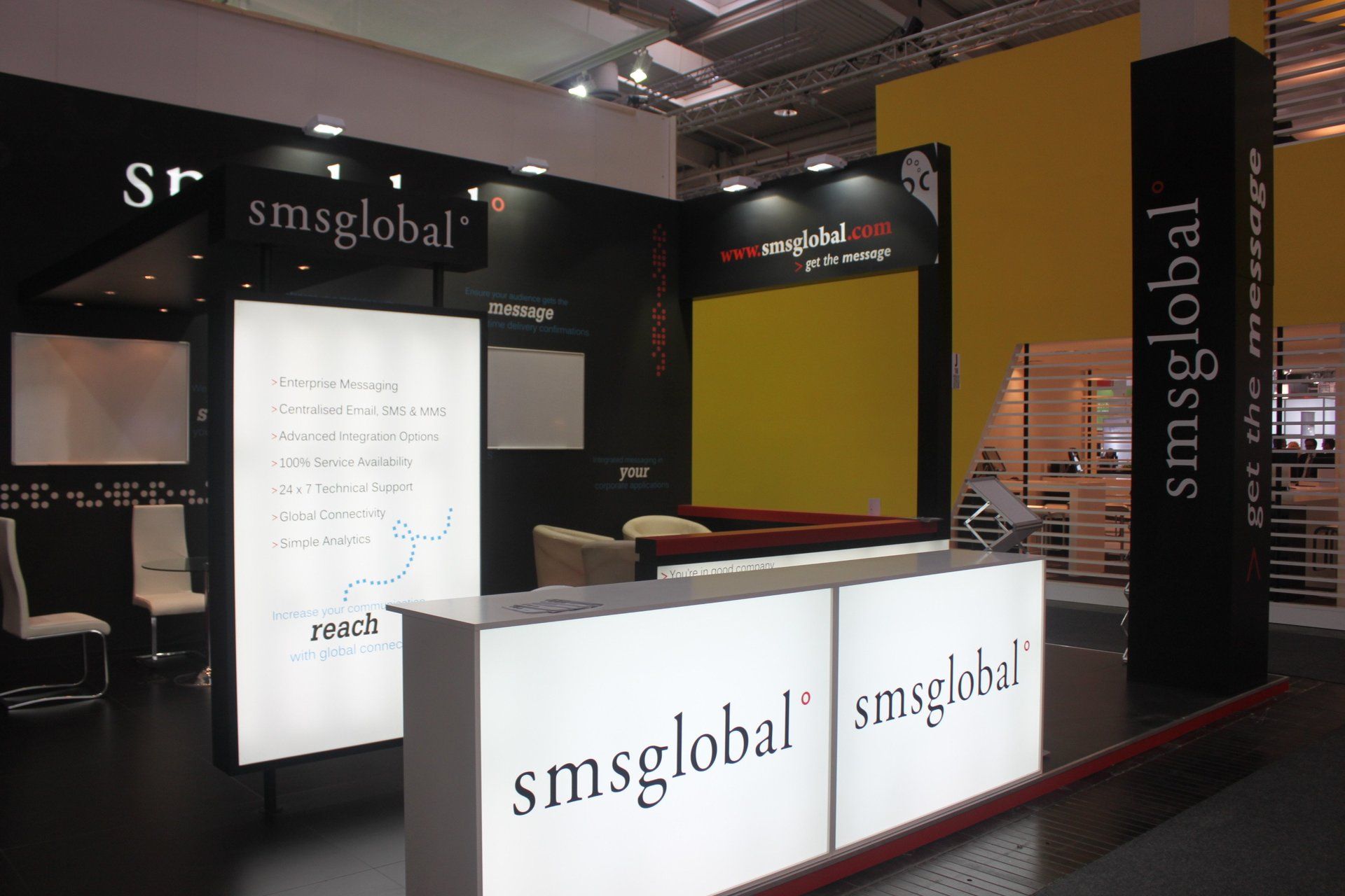 smsglobal @ CeBIT 2012. Booth designed and built by Essential Global Fairs.