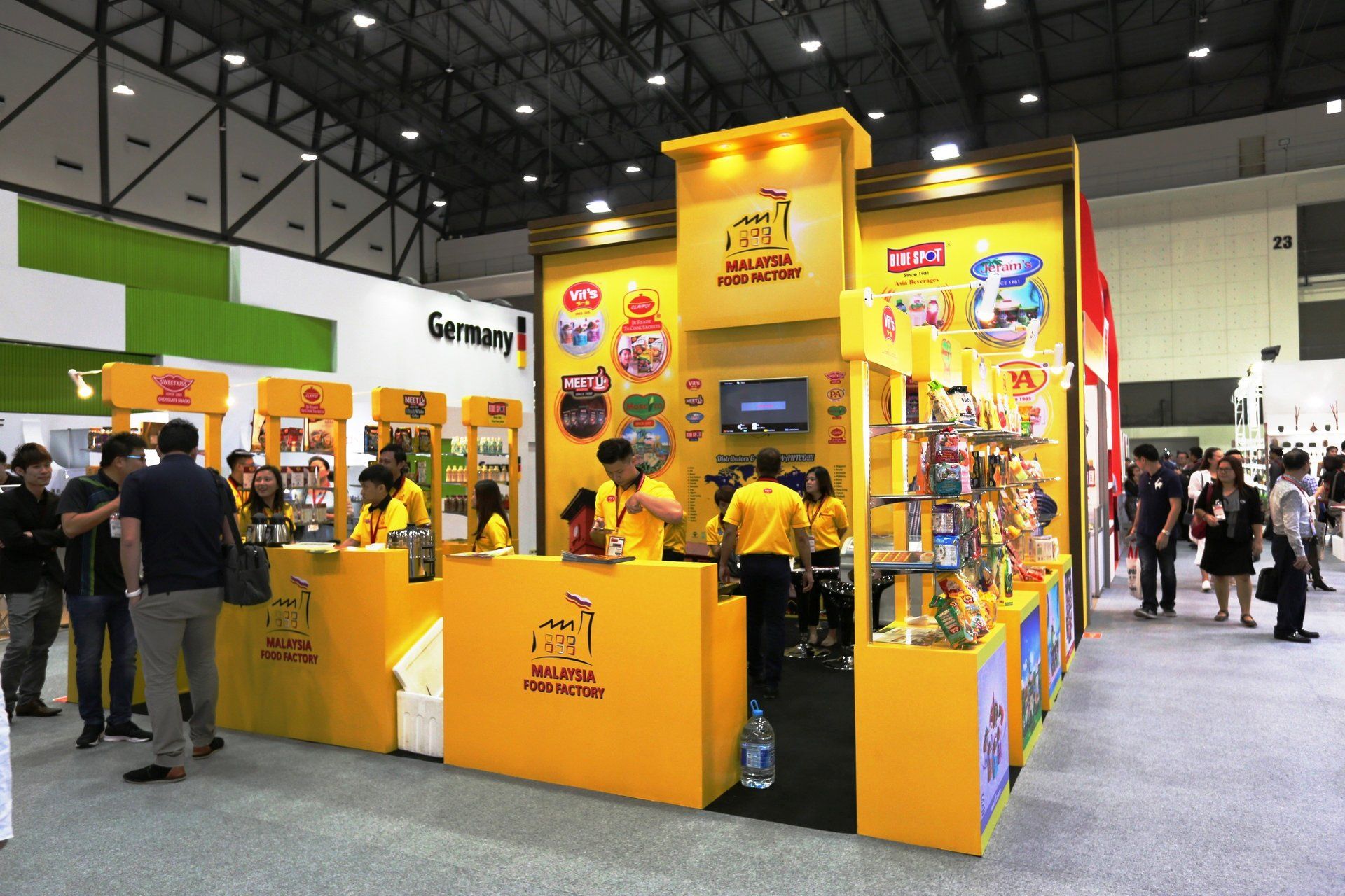 Malaysia Food Factory @ Thaifex 2017. Booth designed and built by Essential Global Fairs.