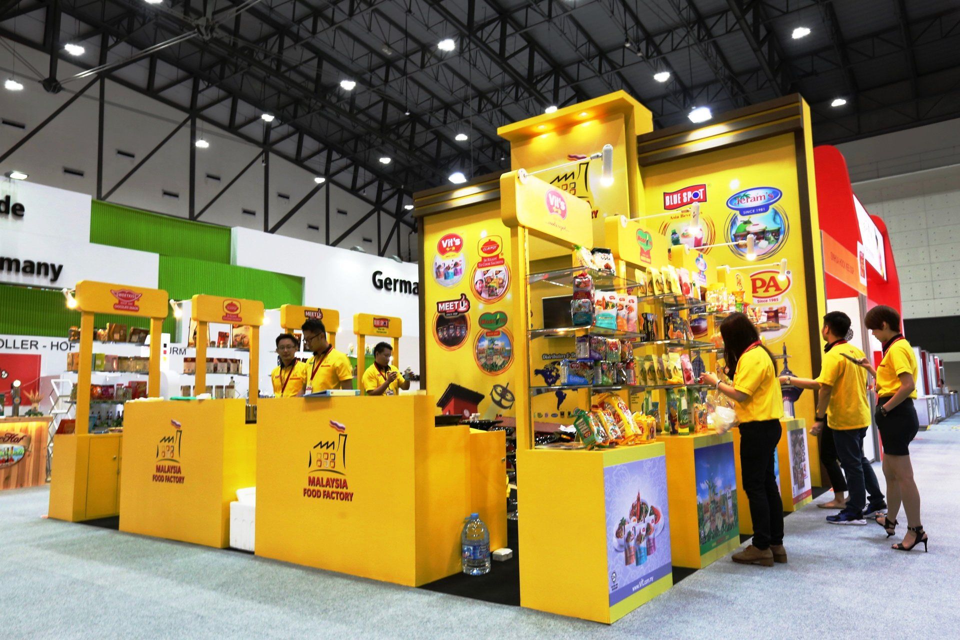 Malaysia Food Factory @ Thaifex 2017. Booth designed and built by Essential Global Fairs.
