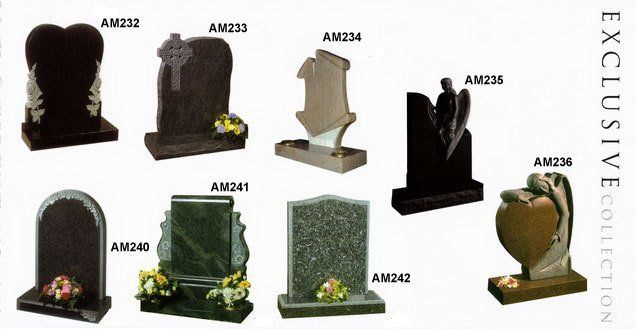 headstones and plaques